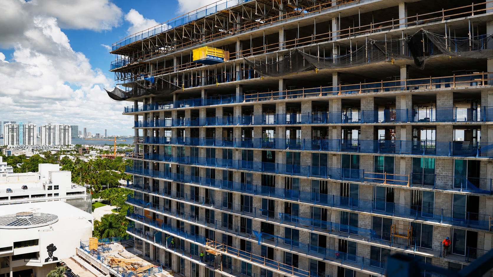 High-rise glazing project under construction in South Florida